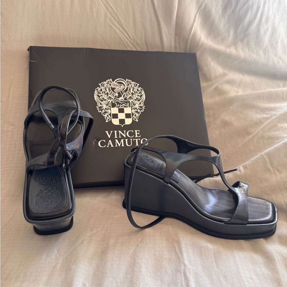 Vince Camuto Charcoal Women's Wedge Sandals